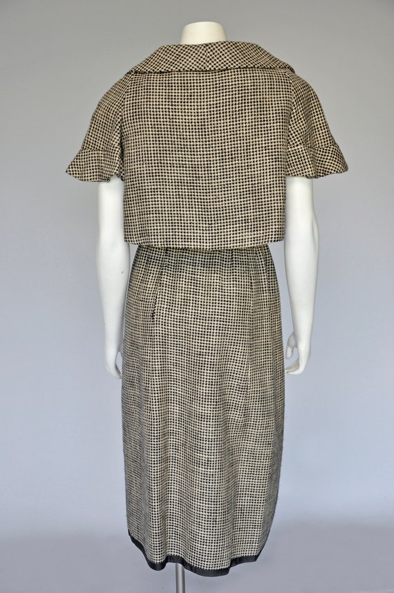 vintage 1960s wool houndstooth Galanos dress set … - image 9