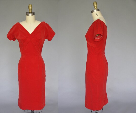 red velvet wiggle dress