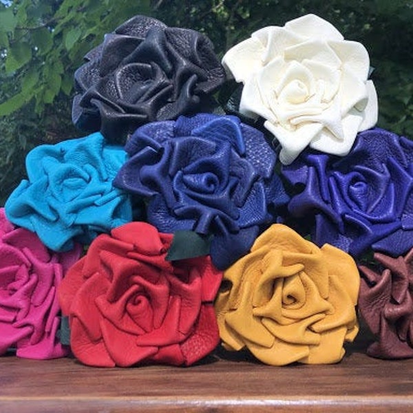 Single Color Leather Rose | Hand Crafted Rose | Genuine Leather | Long Stem Rose | Colorful Leather Rose | Red Rose | Pink Rose | White Rose