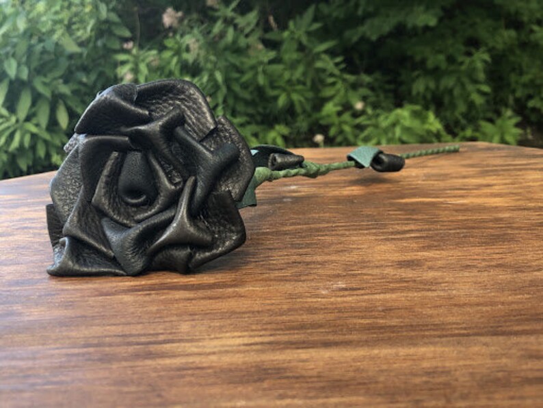 Single Color Leather Rose Hand Crafted Rose Genuine Etsy
