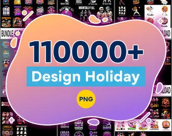 Paquete de 110 000 imágenes navideñas de arte pop: imágenes PNG divertidas y modernas, Navidad con estilo, imágenes prediseñadas coloridas y archivos de sublimación