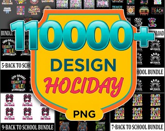 Paquete de más de 110 000 letras navideñas: citas tipográficas, fuentes retro, frases divertidas y archivos digitales de sublimación.