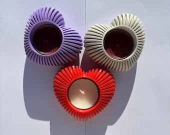 Candelabro de corazón impreso en 3D - Regalo para San Valentín y el Día de la Madre - Decoración minimalista moderna para el hogar - Disponible en 4 colores mate