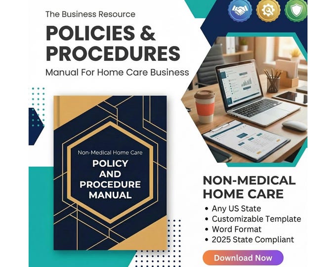 HIPAA Compliant Home Care Policy Manual |NON MEDICAL | Editable and Printable Template - Etsy