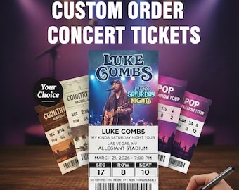 Kundenspezifische Konzertkarten-Souvenir | Personalisiertes druckbares Geschenk (Digitaler Download)