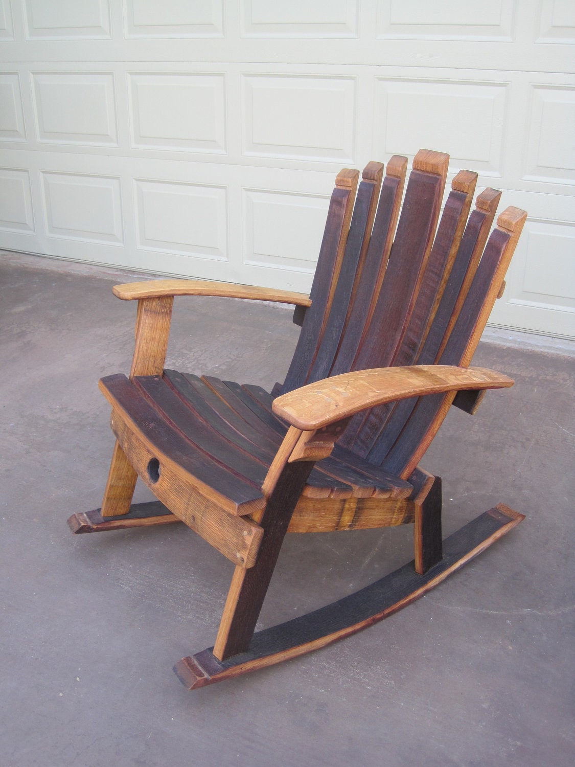 Rocking Chair Wine Barrel Chair Etsy