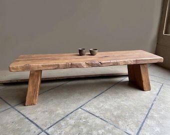 Handmade Reclaimed Wood Live Edge Coffee Table