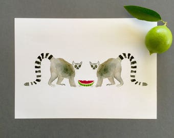 Nursery Print, Lemurs