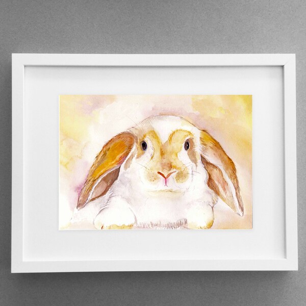 Rabbit print from original watercolour Painting