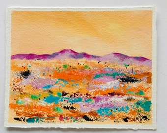 Original desert painting on paper