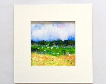 Original watercolour painting, Summer Afternoon