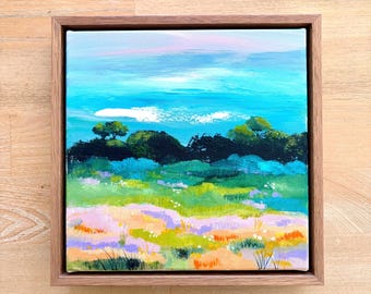 Original acrylic abstract landscape painting, Summers day