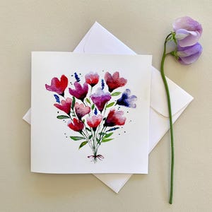 Handmade Flower card, Posy