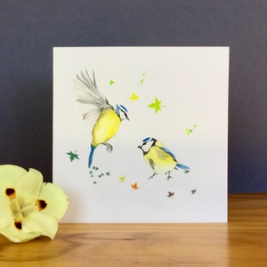 Handmade Bird card, Blue Tit