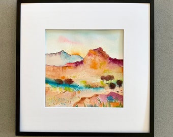 Original Watercolour Painting, Desert Canyon