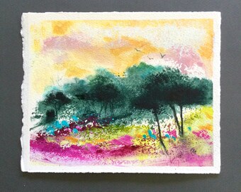 Original Acrylic painting on textured paper, gift for mum
