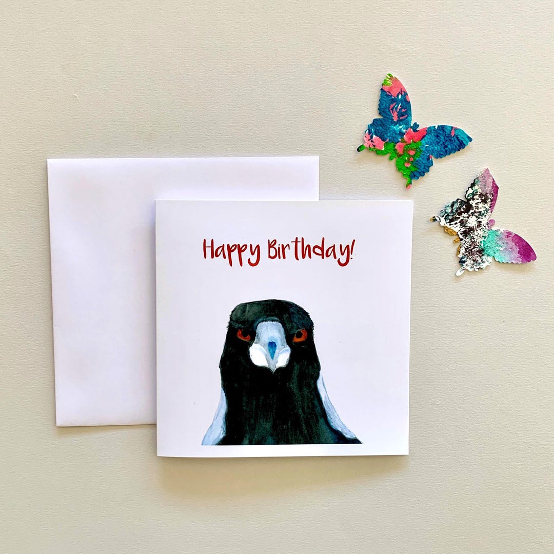 Grumpy Magpie Grumpy Magpie Handmade Birthday Card - Etsy Australia