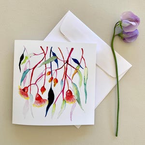 Handmade flower card, Gum nut blossom