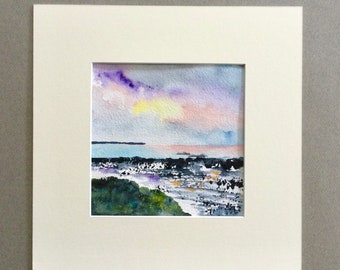 Original watercolour painting, Dawn Seal Rocks