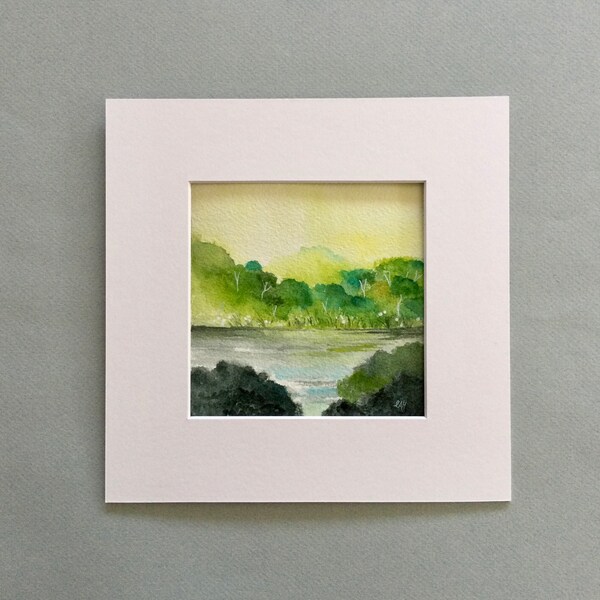 small original watercolour painting, The River