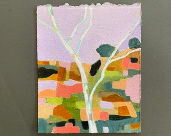 Original acrylic painting, abstract landscape