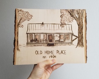Handmade Wood Burned Picture Exquisite Craftsmanship Ideal for Memorial Present Rustic Wall Decor Custom Photo OTWorkshop Burnt Photo Wall Art Durable Birchwood Construction Birthday