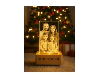 Personalised 3D Crystal Photo Light with LED Base