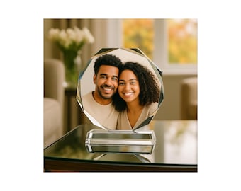 Personalised 3D K9 Crystal Photo Gift with Base – Custom Laser Engraved & UV Printing Keepsake