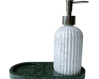 Handmade Green Marble Vanity Tray: Decorative Jewelry & Keys Tray