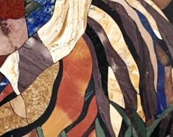 91.4cm x Pietra Dura Incrustation Fait Travail Marbre Table Top Décor