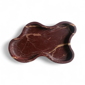 Amoeba Marble Serving Tray: Decorative Cherry Stone Tray