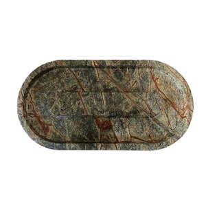 Handmade Rainforest Marble Tray: Oval Decorative Platter, Home Decor Gift