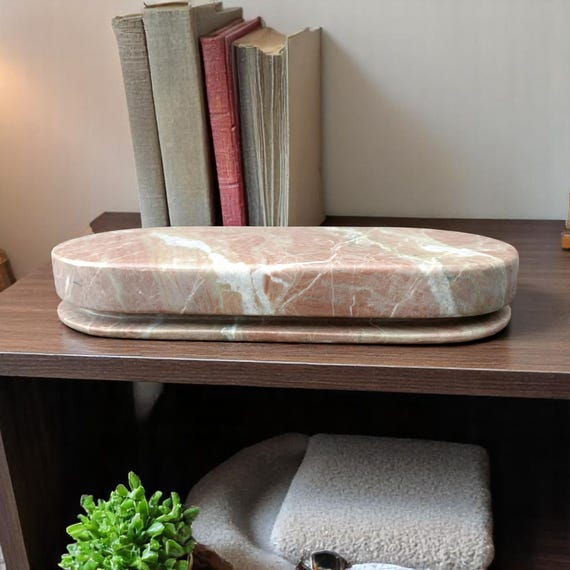 Luxury Marble CAPSULE Pill Box – Light Pink Stone Organiser for Pills, Earrings, Small Items Marble Decor