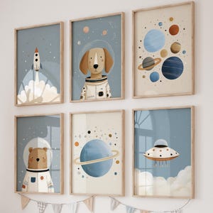 Paquete de 40 láminas decorativas espaciales para la pared de la habitación del bebé / Descarga digital imprimible para decoración de la habitación de niños