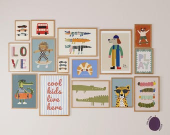 Paquete de 200 láminas para decorar la pared de la habitación infantil / Descarga digital para decoración de guardería