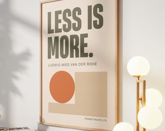 Bauhaus Less is More Exhibition Print | Digital Print | Quotes
