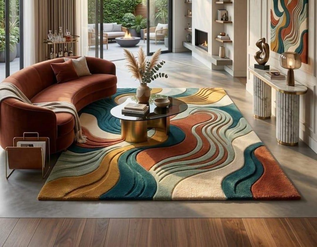 Luxury Handmade Modern Abstract Area Rug for Living Room Home Decor ...