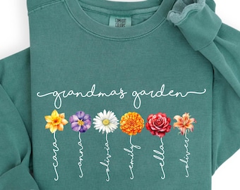 Custom Floral Sweatshirt | Spring Flower Crewneck | Boho Aesthetic Sweatshirt | Cottagecore Clothing | Gift for Her