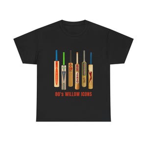 80s Cricket Bats T-Shirt | Retro Bat Graphic Tee | Vintage Sports Shirt