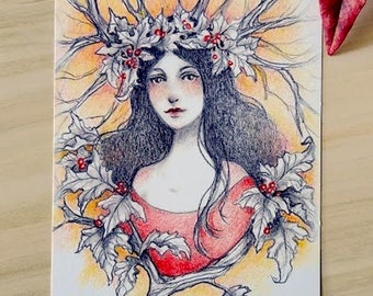 Giclée Art Print "Autumn's Whisper" | 5x7 Inch Art Print | Autumn Nature Goddess Art