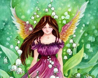 Fantasy Art Print "Lily of the Valley" Angel Art Print