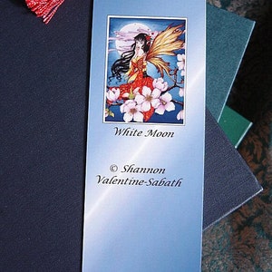 Fantasy Fairy Art Bookmark White Moon 2x6 Bookmark image 3