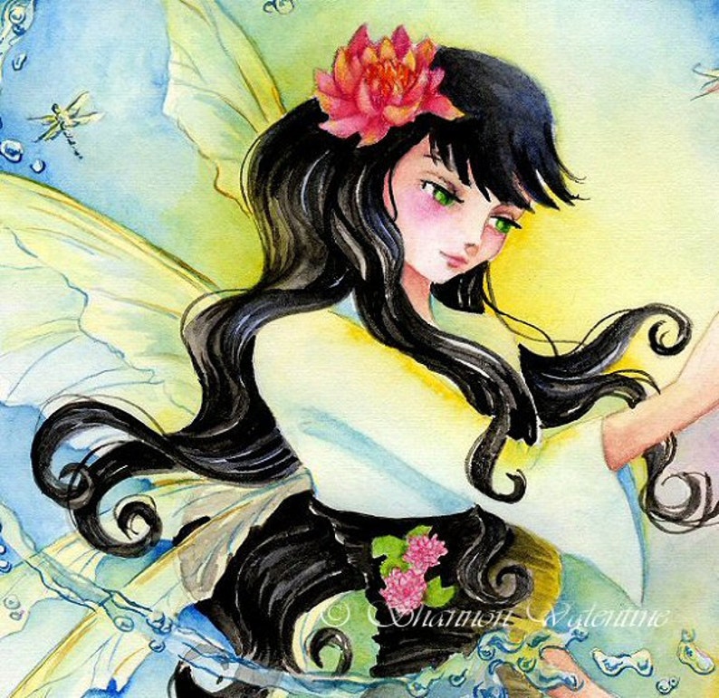 Fairy Art Print water Lily Fae Fantasy Limited - Etsy