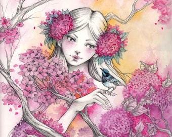 Giclée Print | Spring Song | Limited Edition Fine Art Print | Fantasy Illustration | Watercolor