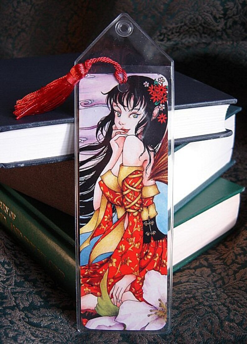 Fantasy Fairy Art Bookmark White Moon 2x6 Bookmark image 1