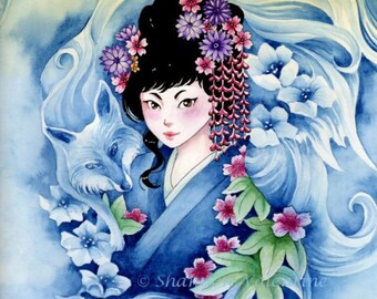 Fantasy Art Print Japanese "Kitsune"