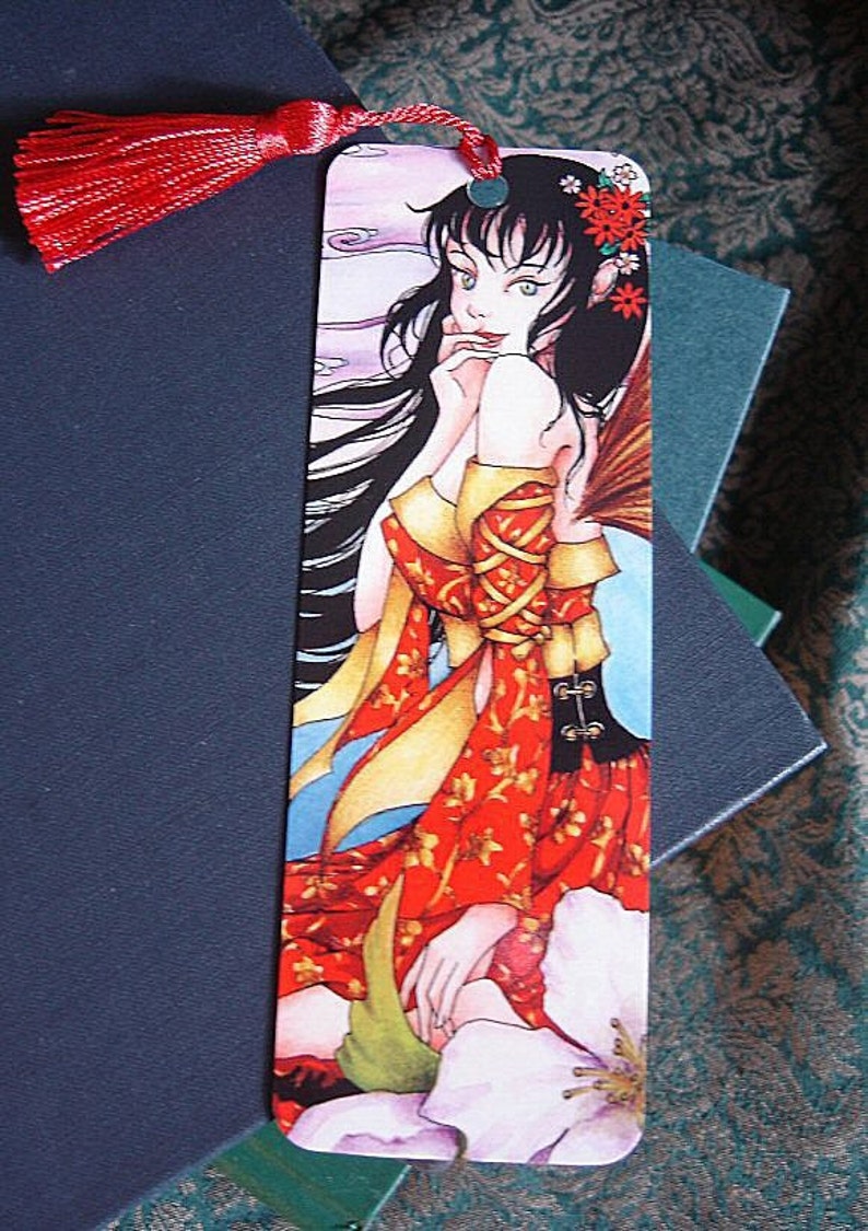 Fantasy Fairy Art Bookmark White Moon 2x6 Bookmark image 2