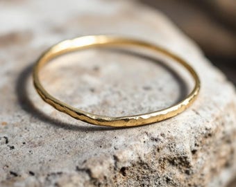 Gold-Plated Hammered Cuff Bracelet – Minimalist Layering Jewelry