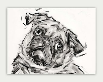Custom Dog Paintings, Custom Pet Portrait, Acrylic On Canvas, Pet Art, Black and White, Wall Decor, Home Decor