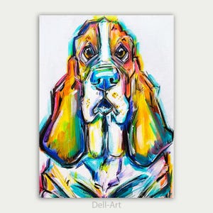 Colorful Dog Painting, Custom Pet Art, Acrylic Painting On canvas, Wall Decor, Home Decor, Gift